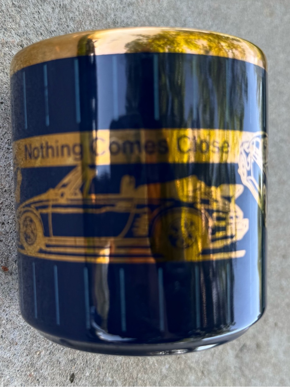 Navy and Gold Porsche Mug